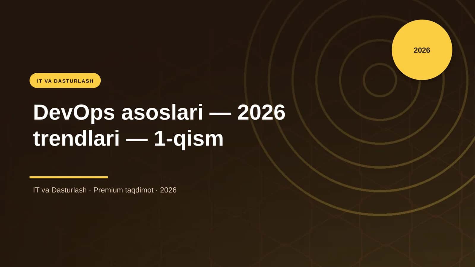 DevOps asoslari — 2026 trendlari — 1-qism 1