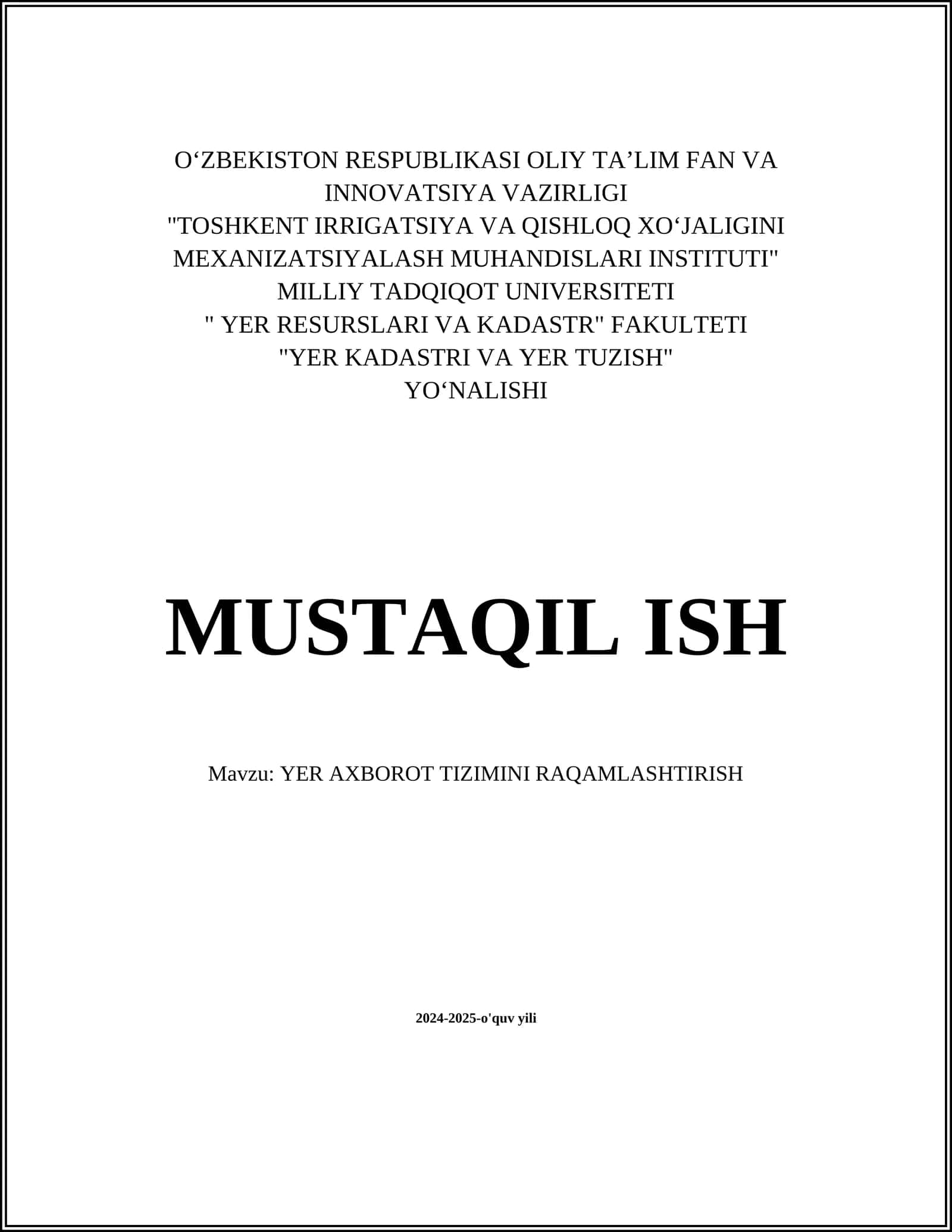 YER AXBOROT TIZIMINI RAQAMLASHTIRISH 1