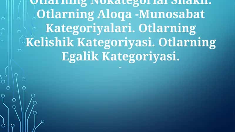Otlarning Nokategorial Shakli 1