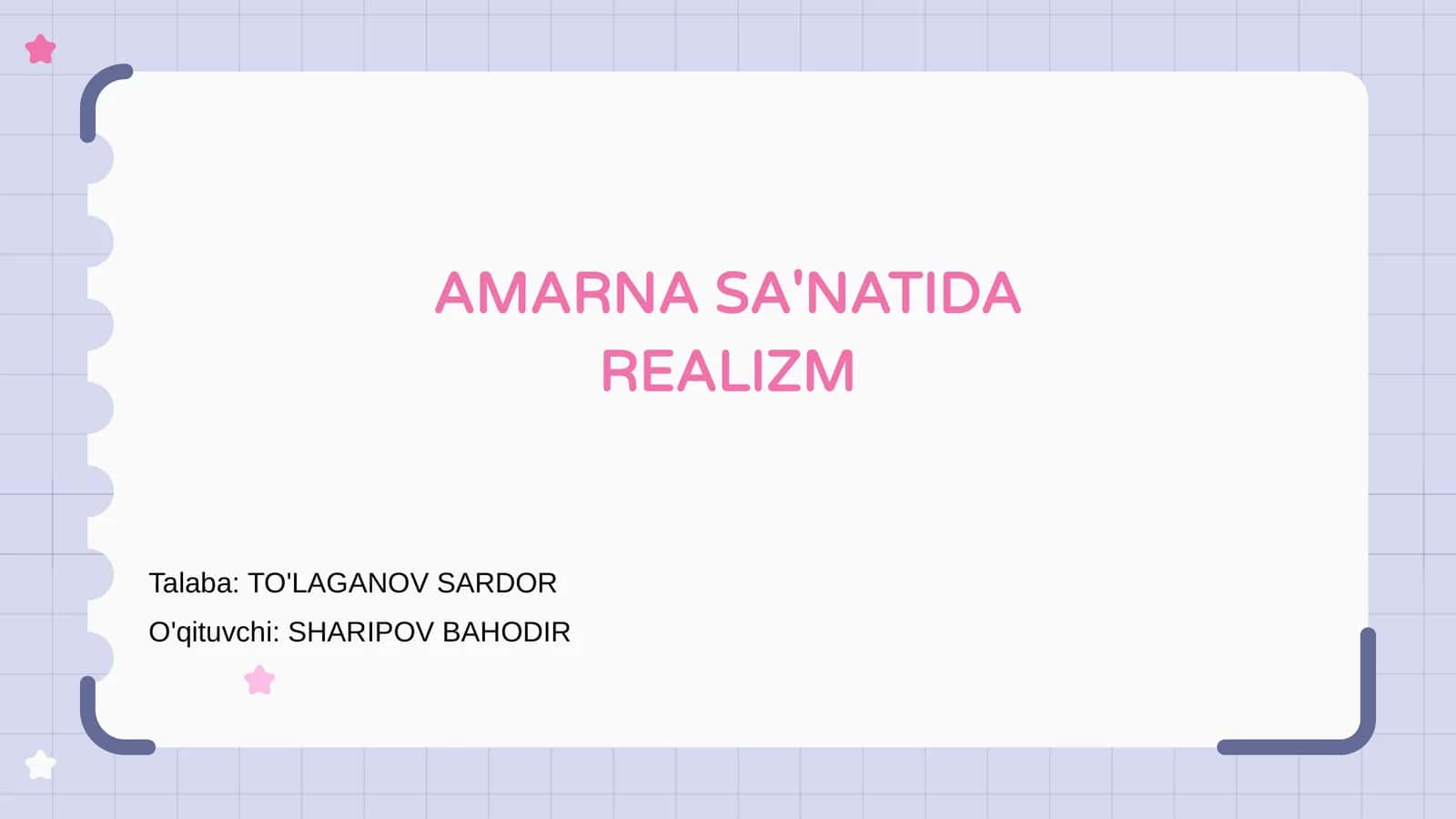 AMARNA SA'NATIDA REALIZM 1