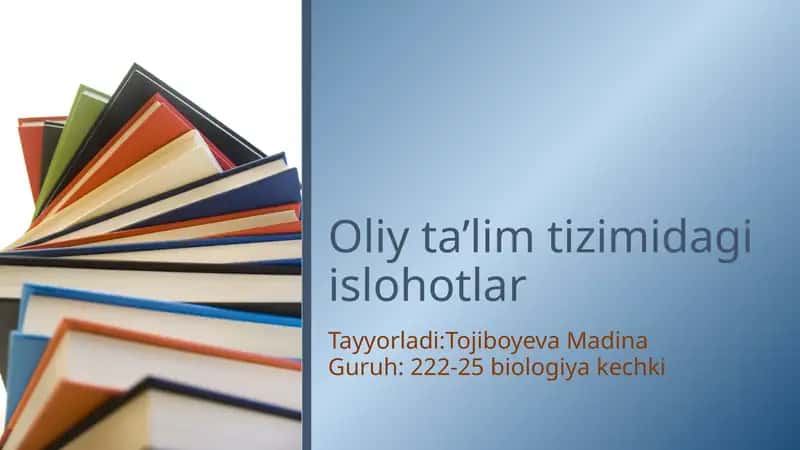 oliy talim tizimidagi islohotlar 1