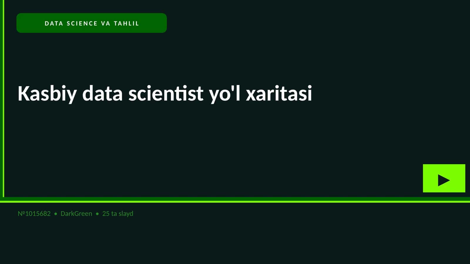 Kasbiy data scientist yo'l xaritasi 1