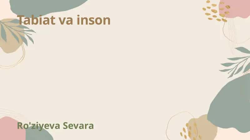 Tabiat va inson 1