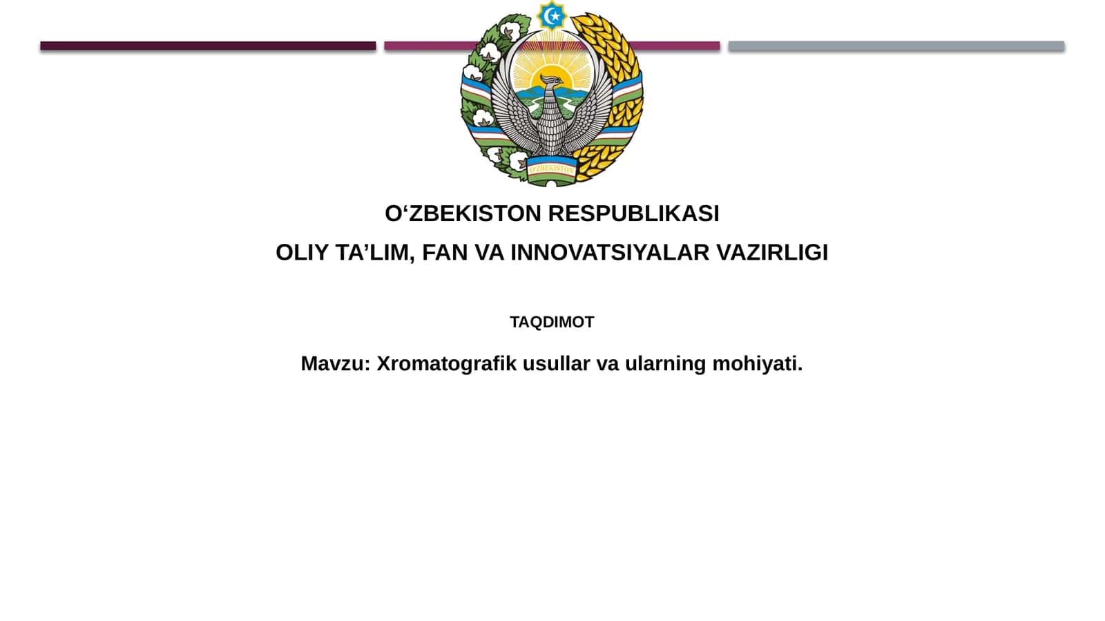 Xromatografik usullar va ularning mohiyati 1