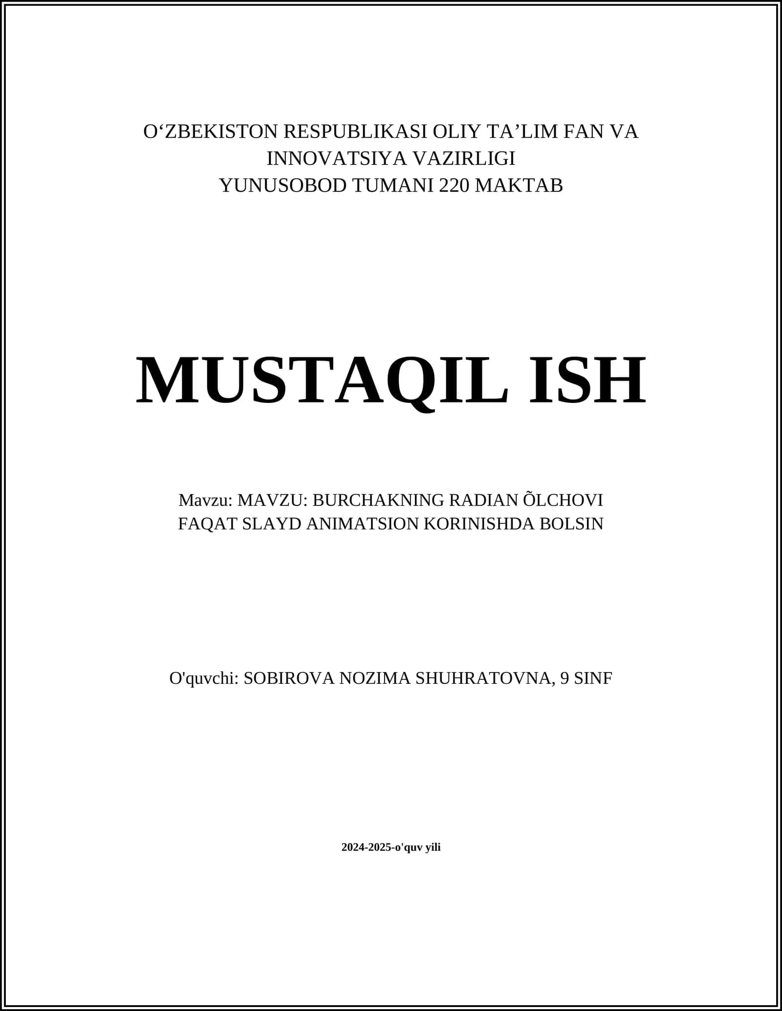 Radian oʻlchovi va uning aniqlanishi 1