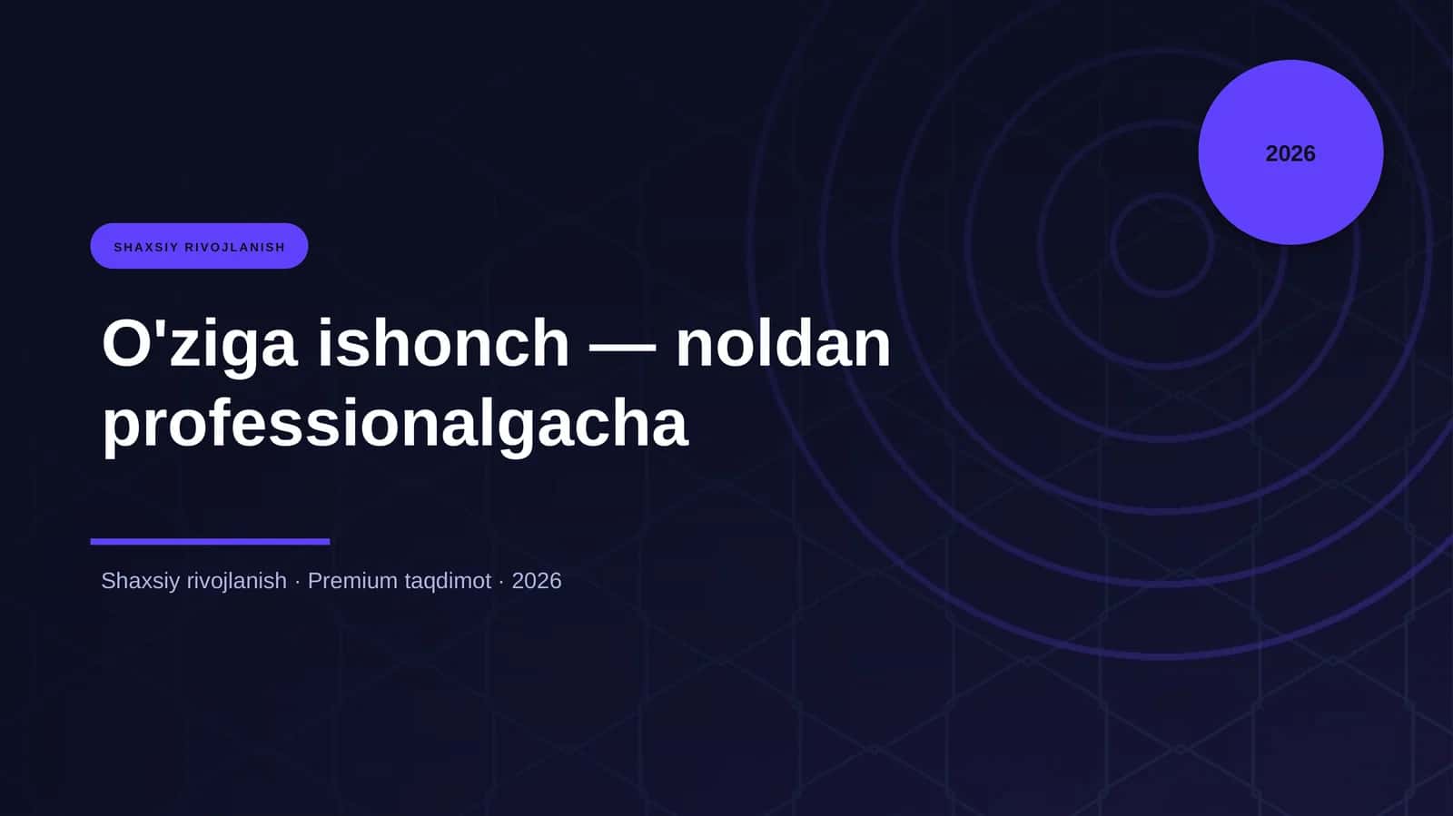 O'ziga ishonch — noldan professionalgacha 1