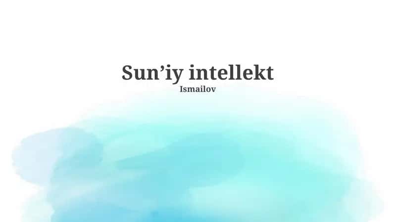 Sun'iy intellekt 1