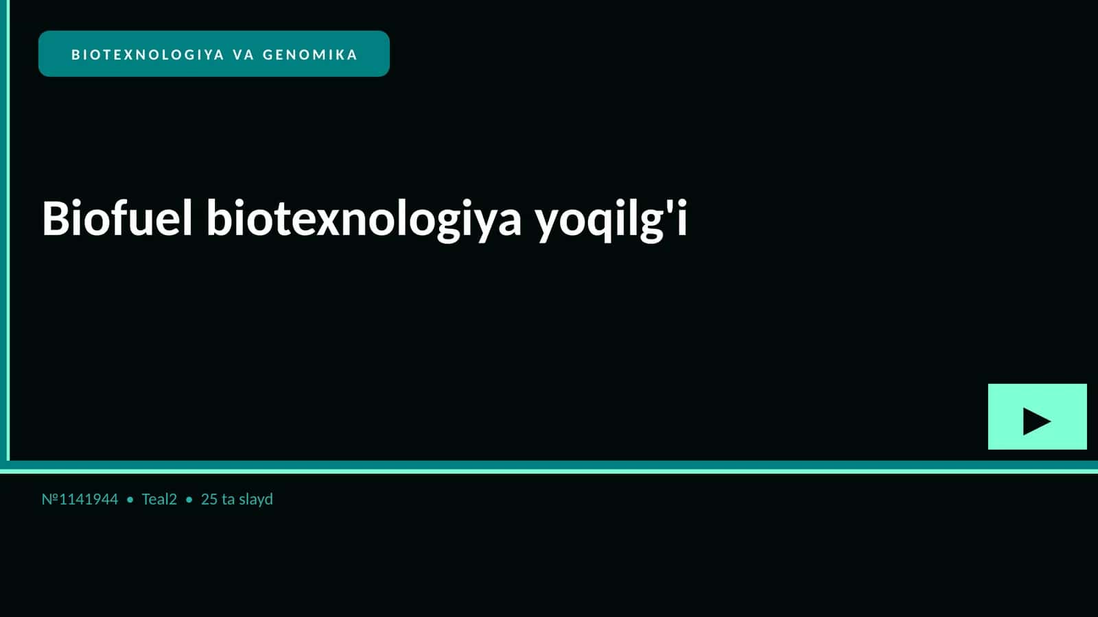 BIOTEXNOLOGIYA VA GENOMIKA 1