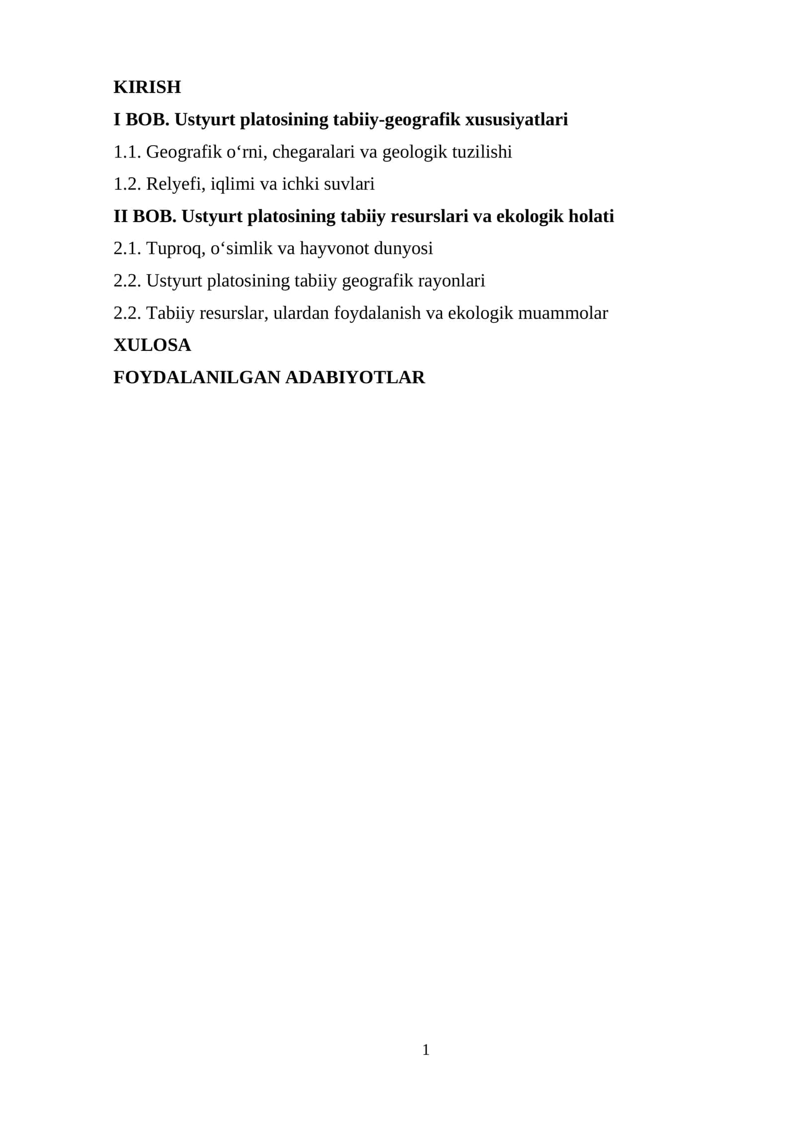 Ustyurt platosi umumiy tavsifi 1