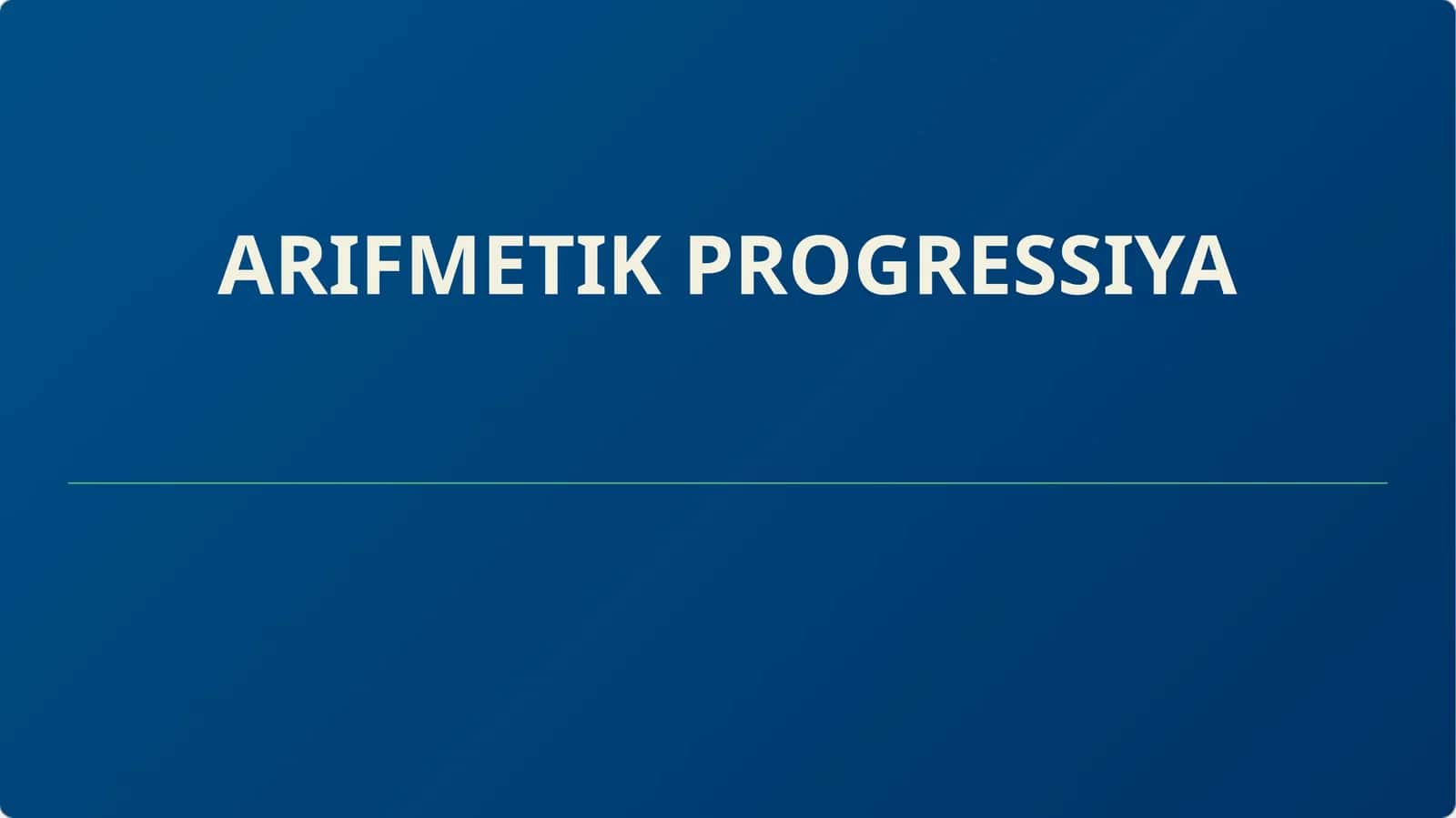 Arifmetik progressiya 1