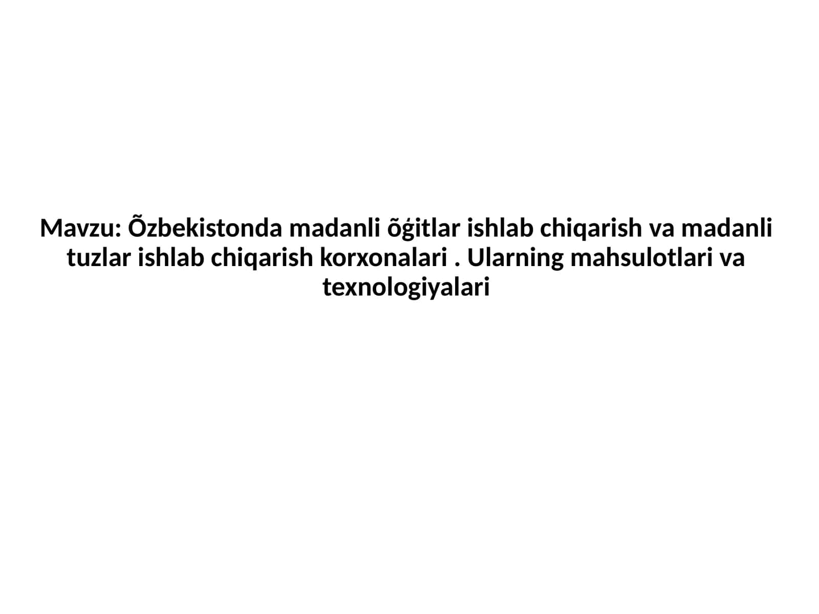 Mineral oʻgʻitlar haqida malumot 1
