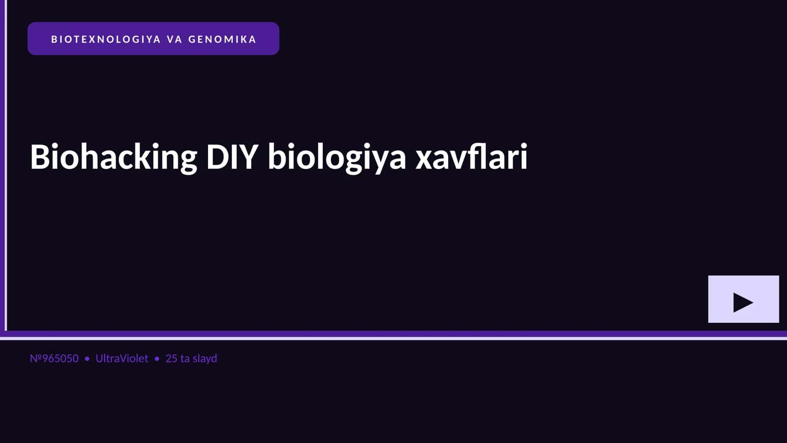 BIOTEXNOLOGIYA VA GENOMIKA 1