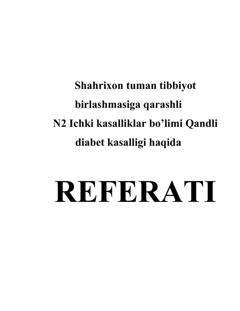Qandli diabet 1
