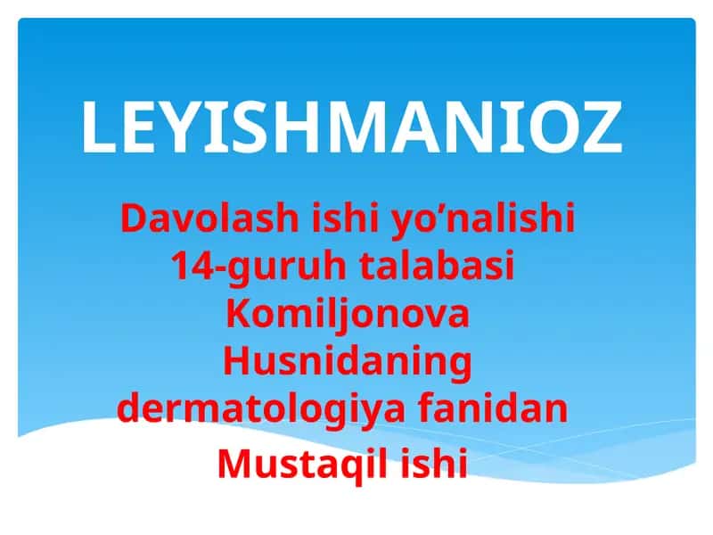 LEYISHMANIOZ 1