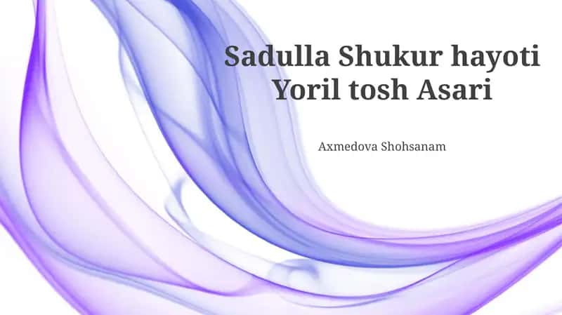 Shukurovning "O'tgan kunlar" romani 1