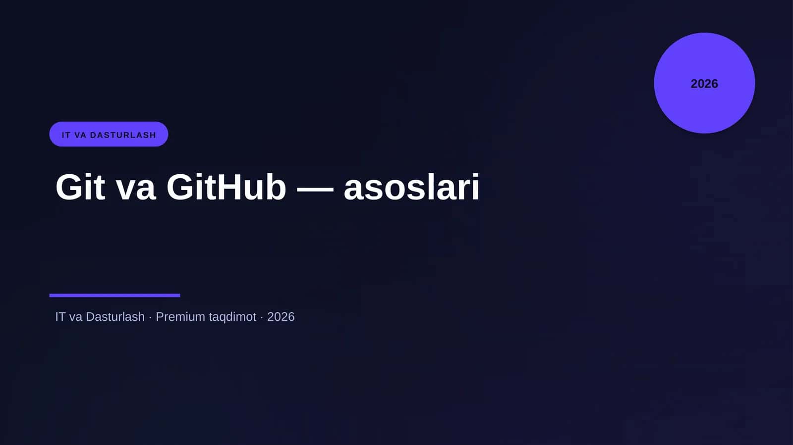 Git va GitHub — asoslari 1
