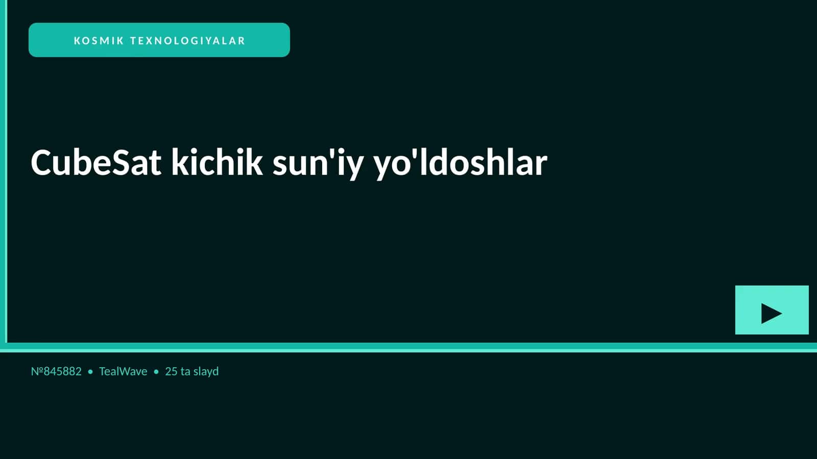 CubeSat kichik sun'iy yo'ldoshlar 1