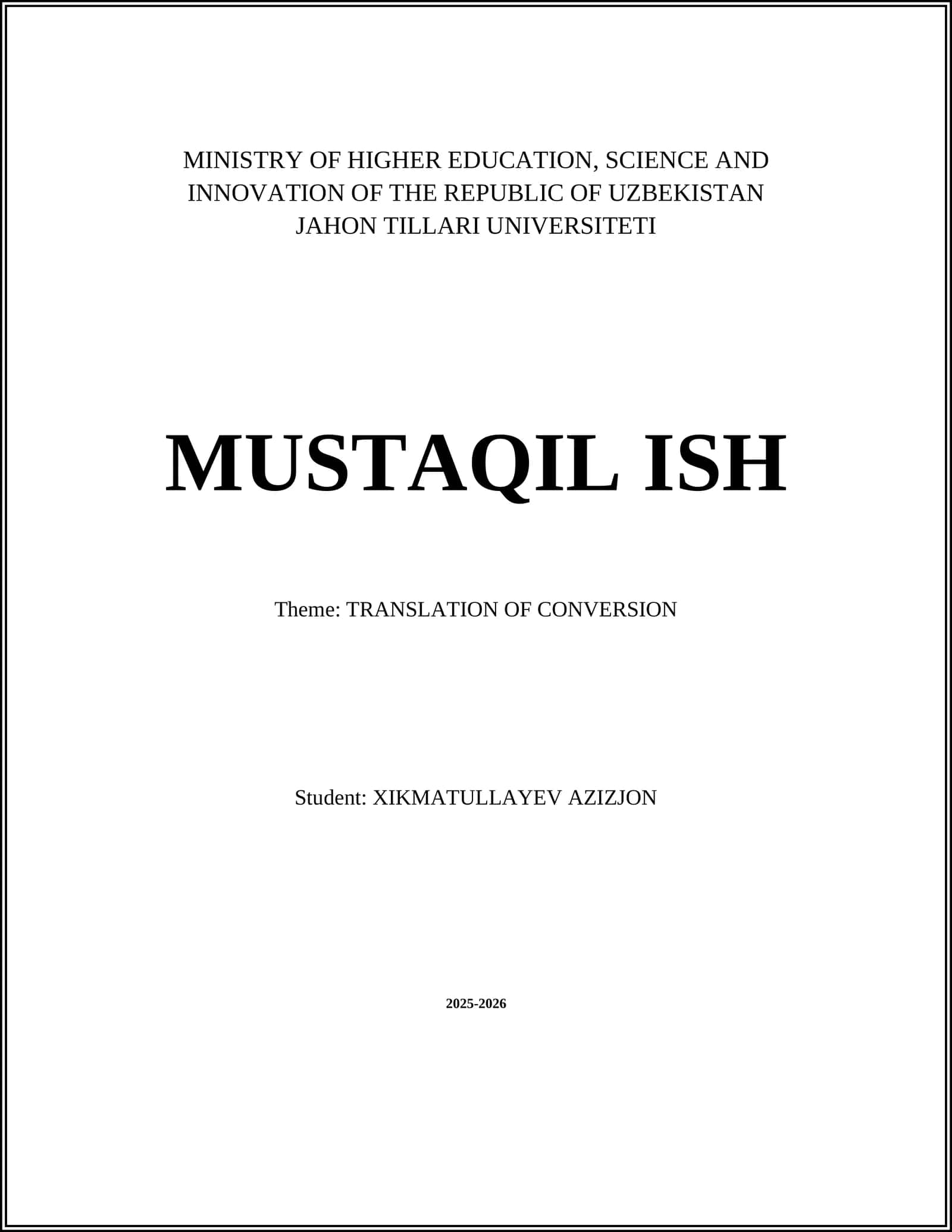 TRANSLATION OF CONVERSION 1