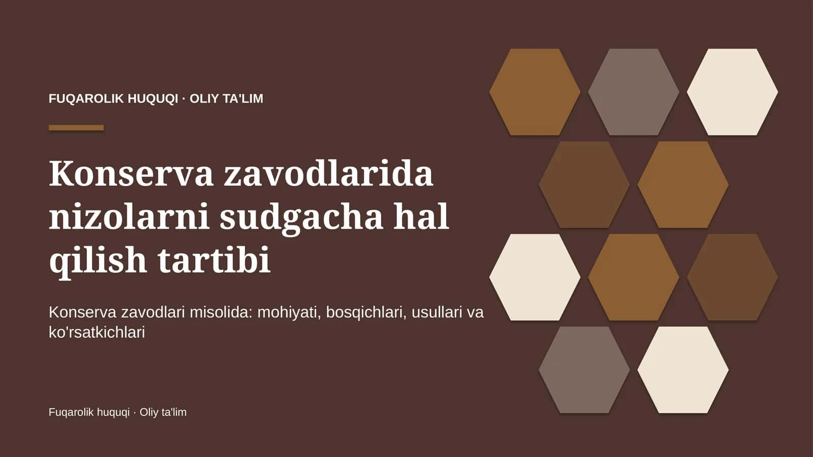 Konserva zavodlarida nizolarni sudgacha hal qilish tartibi 1