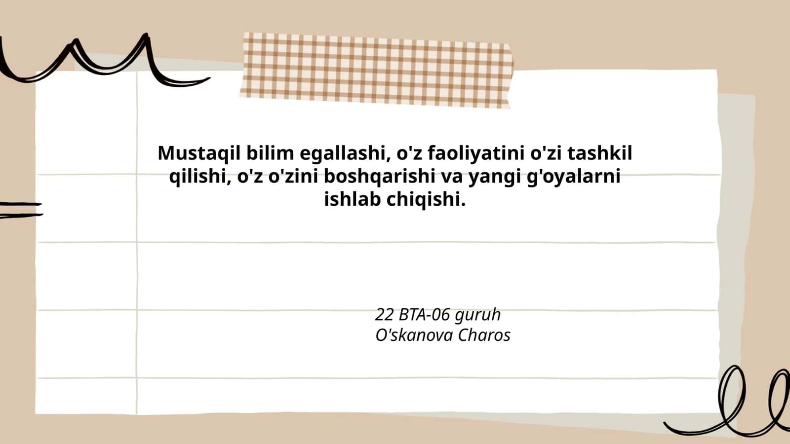 Mustaqil bilim egallashi 1