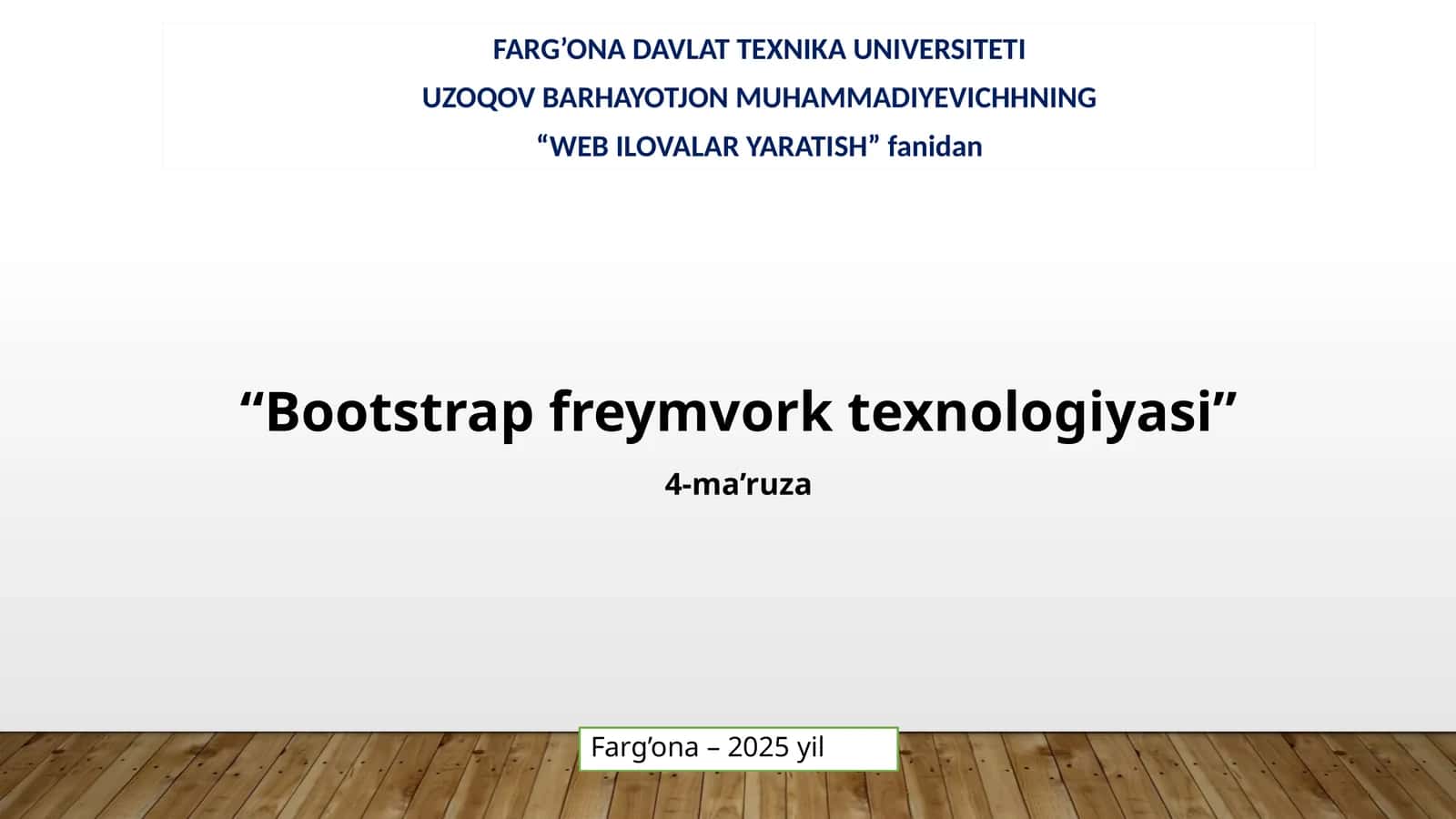 Bootstrap freymvork texnologiyasi 1