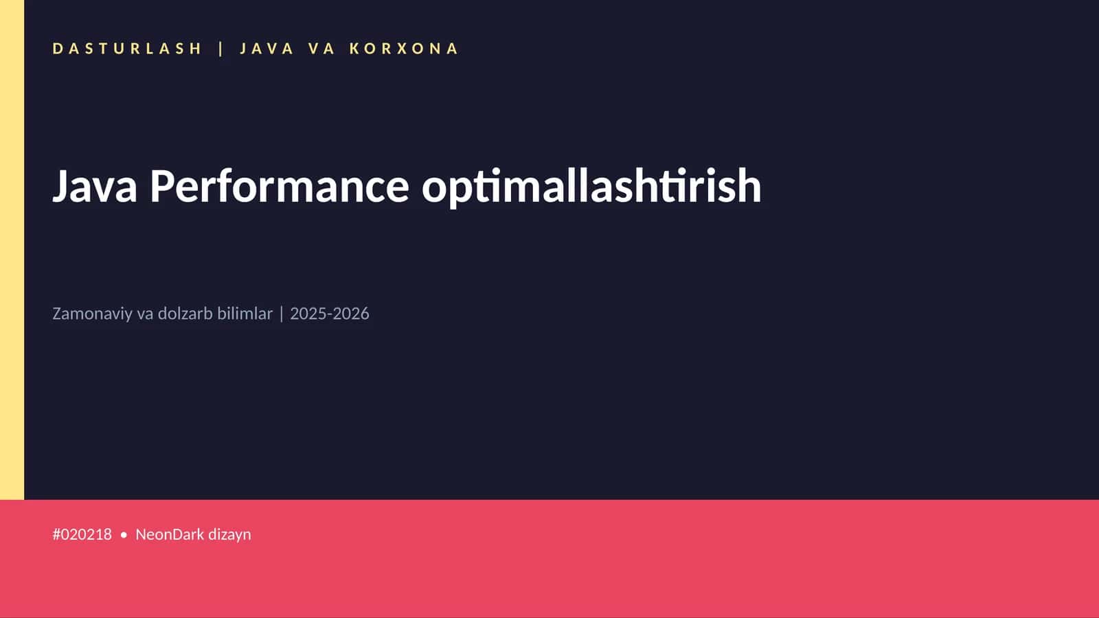 DASTURLASH | JAVA VA KORXONA 1