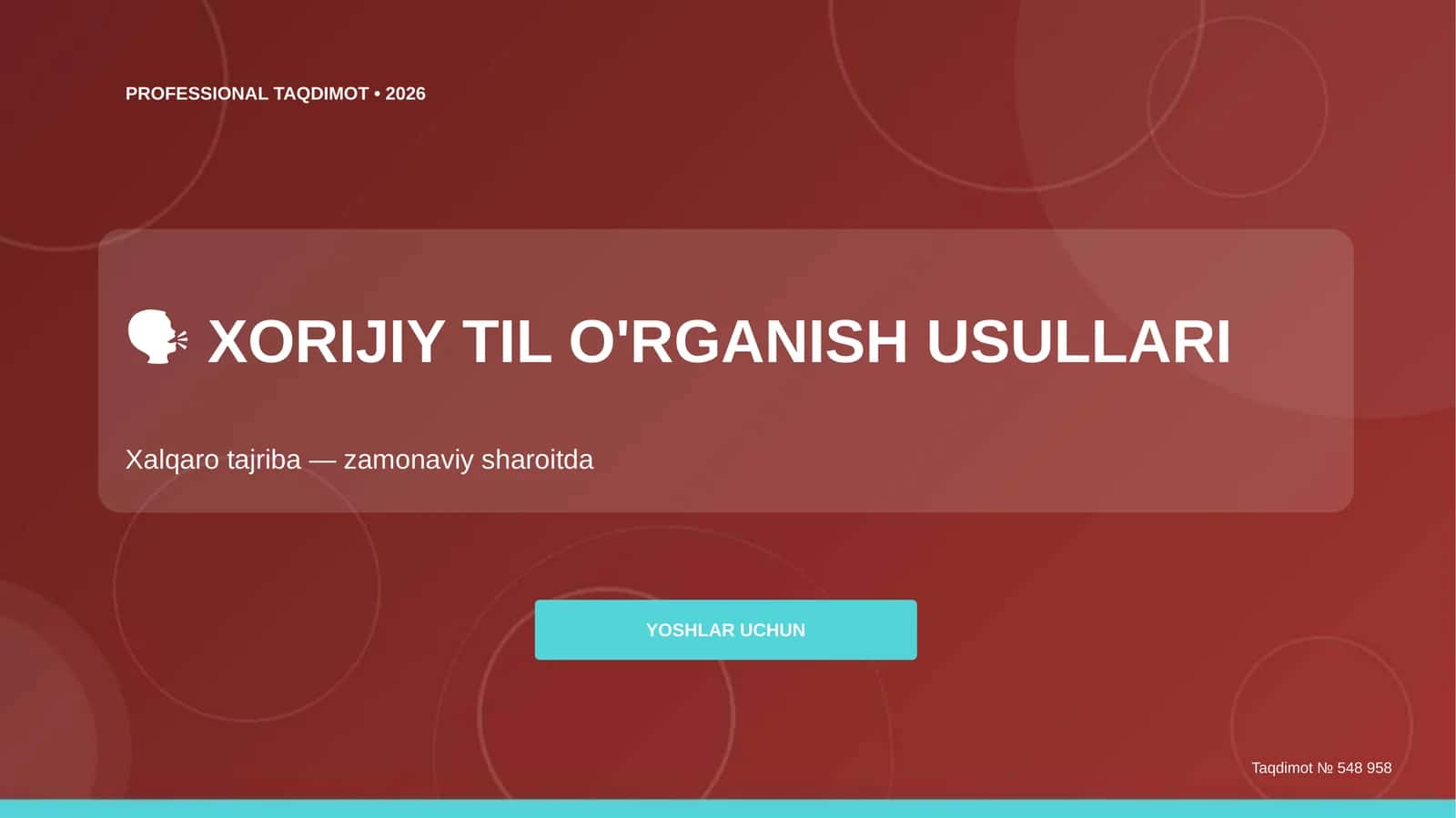 XORIJIY TIL O'RGANISH USULLARI 1