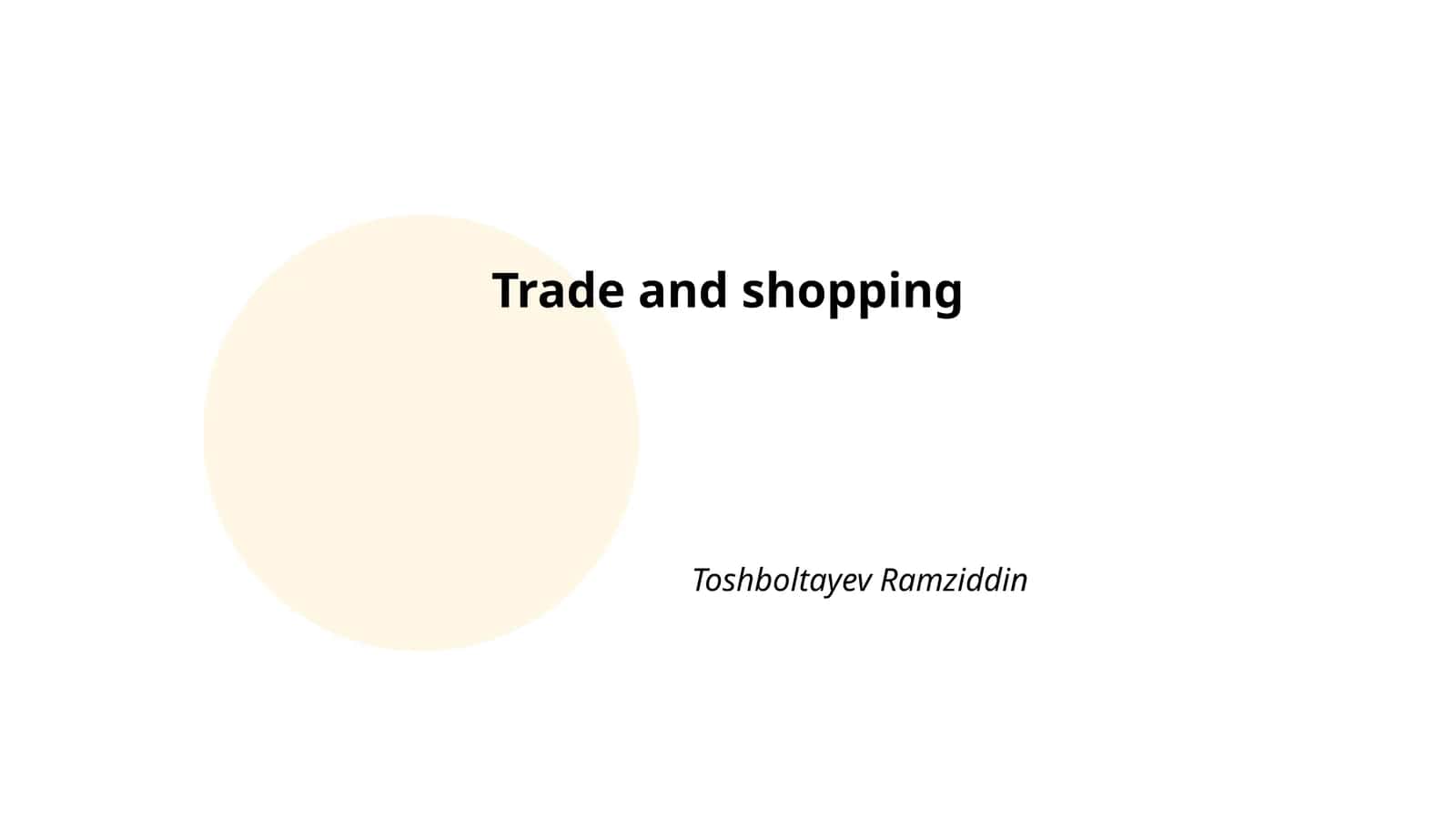 Trade and shopping 1