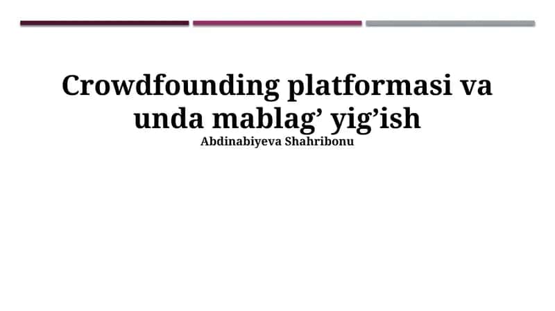 Crowdfounding platformalari 1