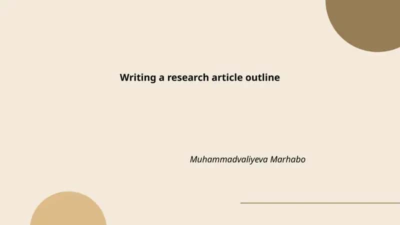 Writing a research article outline 1