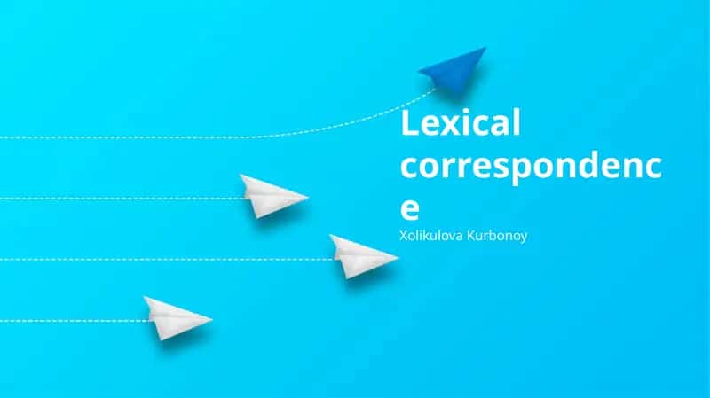 Lexical correspondence 1
