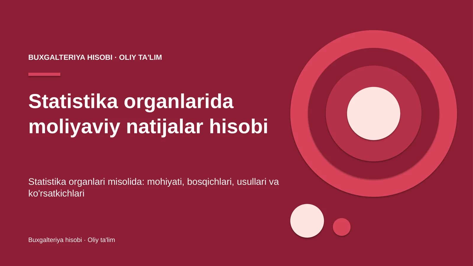 Statistika organlarida moliyaviy natijalar hisobi 1