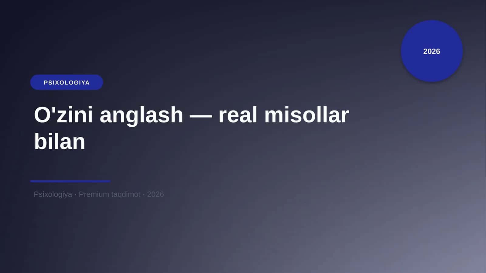 O'zini anglash — real misollar bilan 1