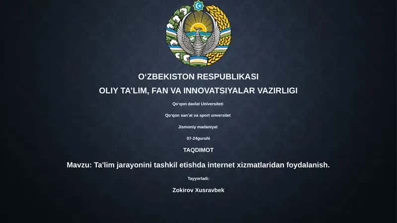 Ta'limda internet xizmatlaridan foydalanish 1