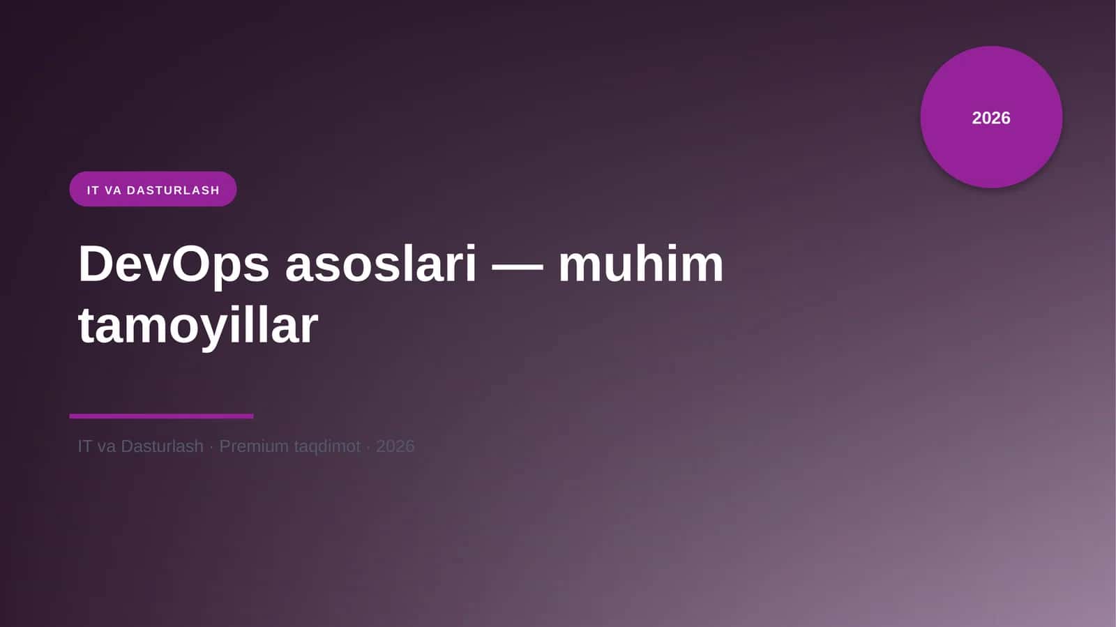 DevOps asoslari — muhim tamoyillar 1