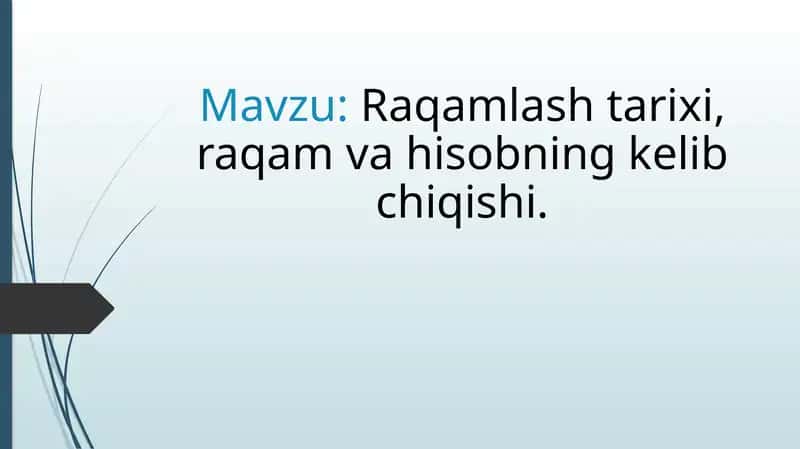 Raqamlash Tarixi, Raqam va Hisobning Kelib Chiqishi 1