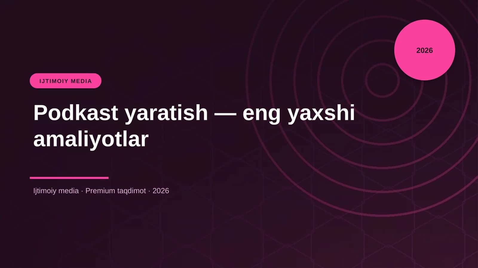 Podkast yaratish — eng yaxshi amaliyotlar 1