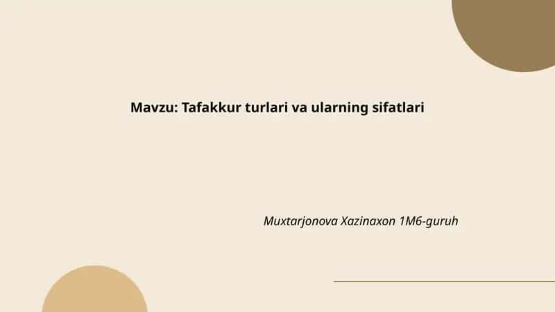 Analitik tafakkur 1