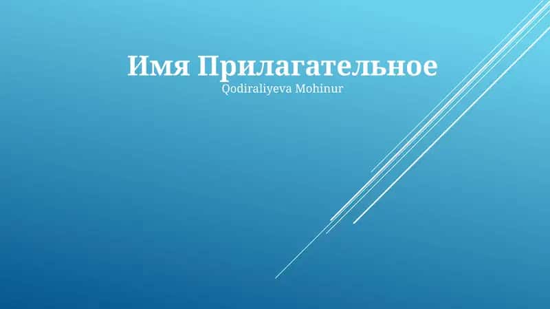 Прилагательное 1