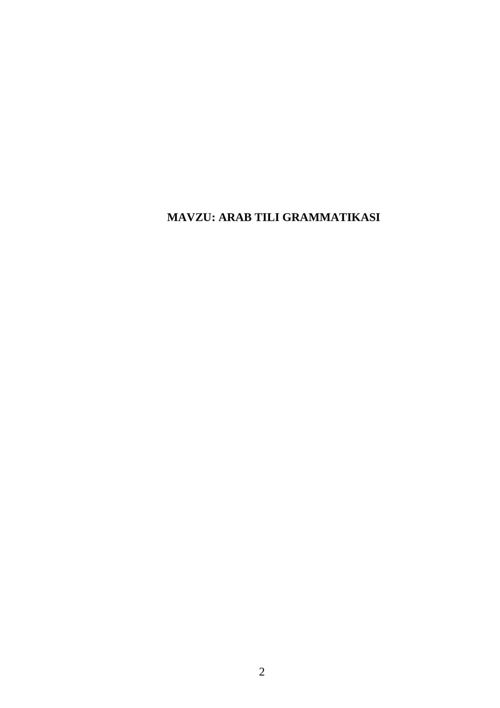 ARAB TILI GRAMMATIKASI 1