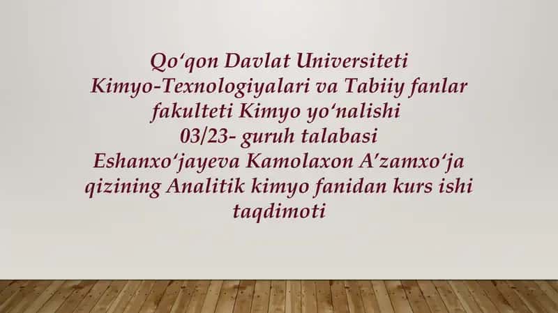 Hajmiy analiz va uning metodlari 1