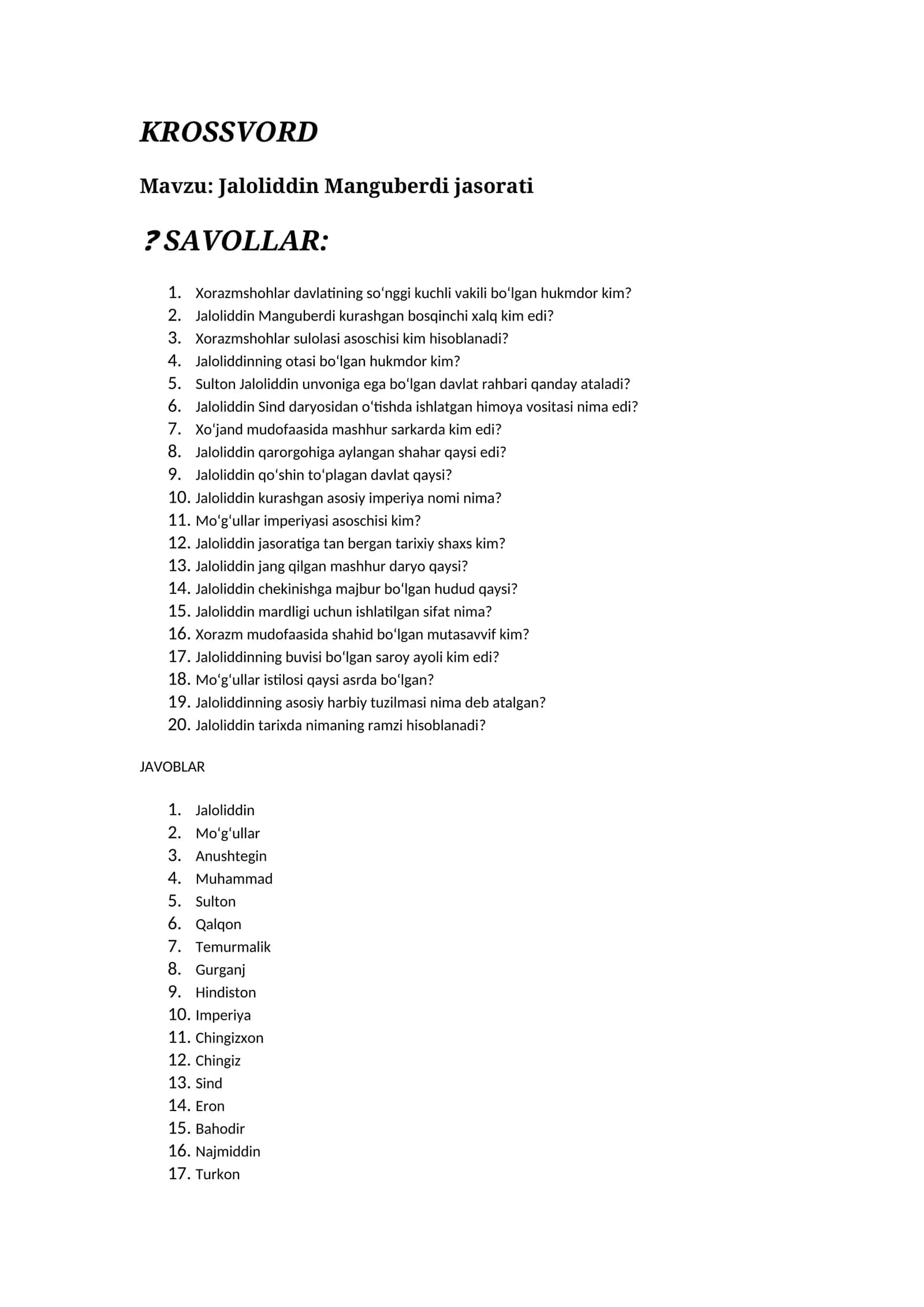 KROSSVORD 1