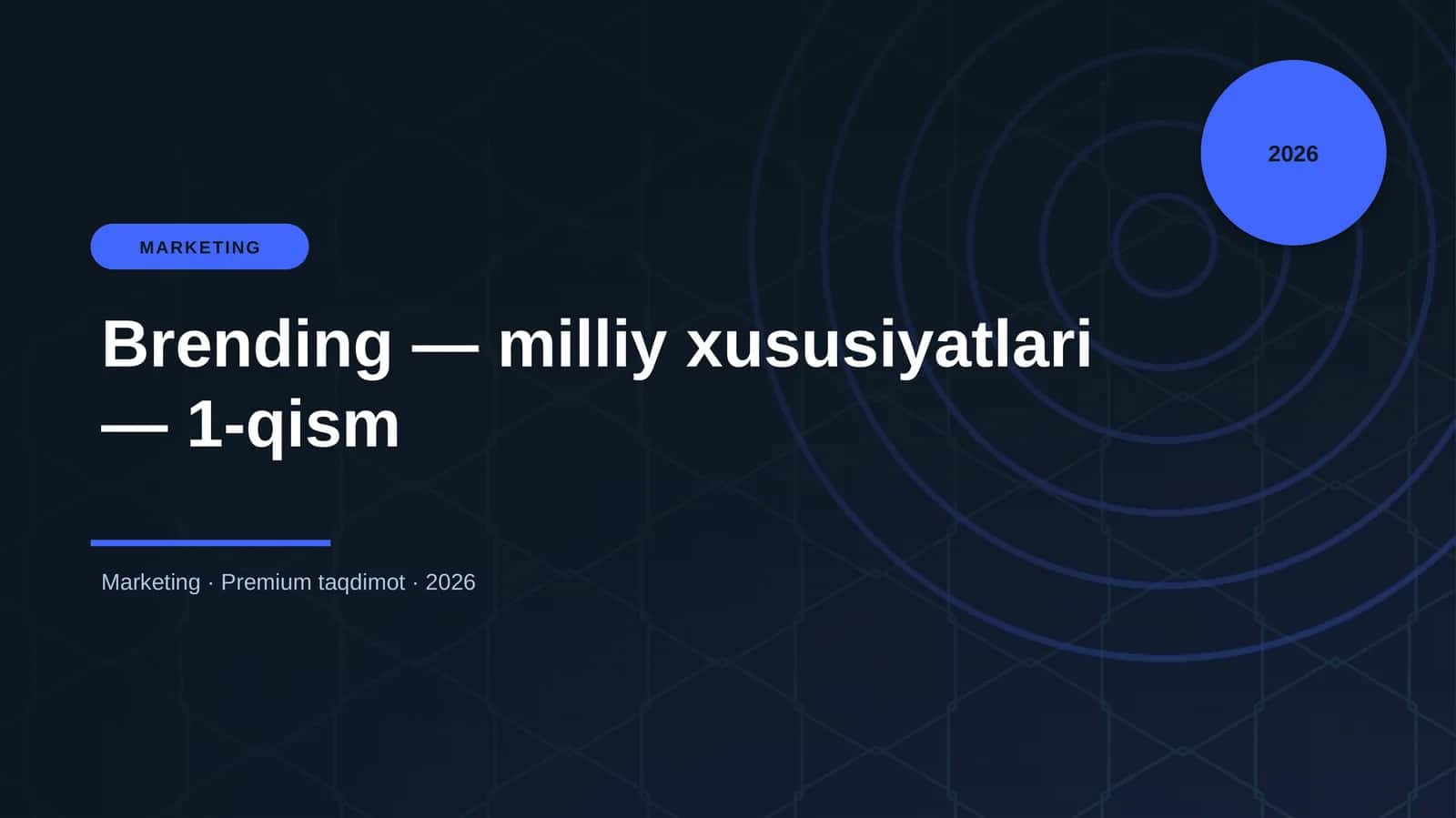 Brending — milliy xususiyatlari — 1-qism 1