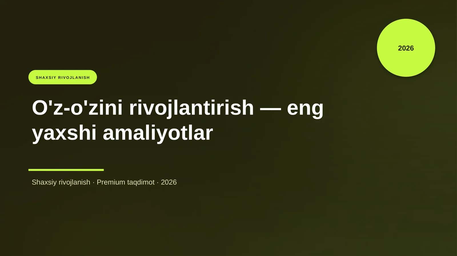 O'z-o'zini rivojlantirish 1