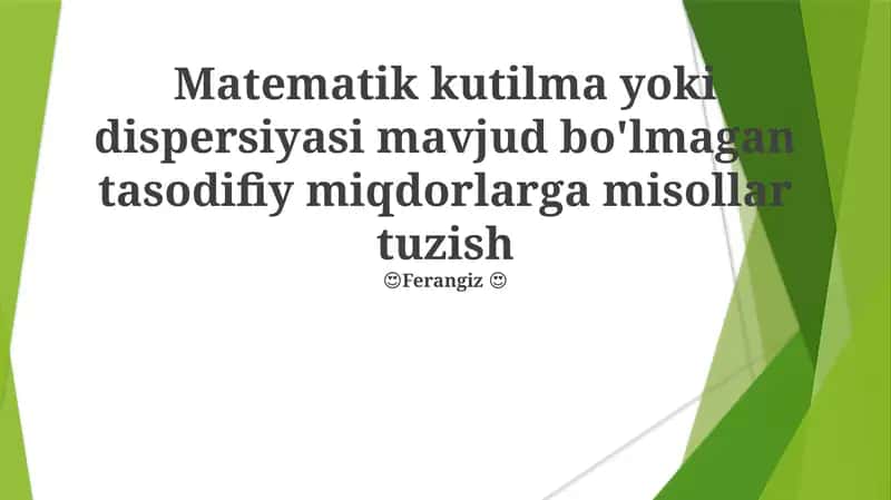 Matematik kutilma yoki dispersiyasi 1