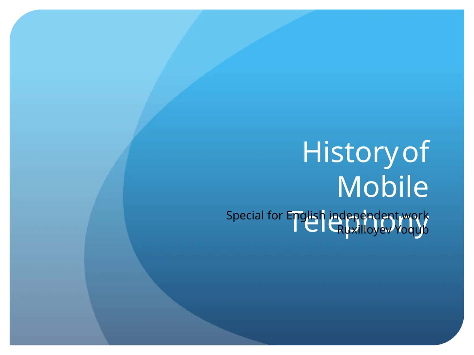 History of Mobile Telephony 1