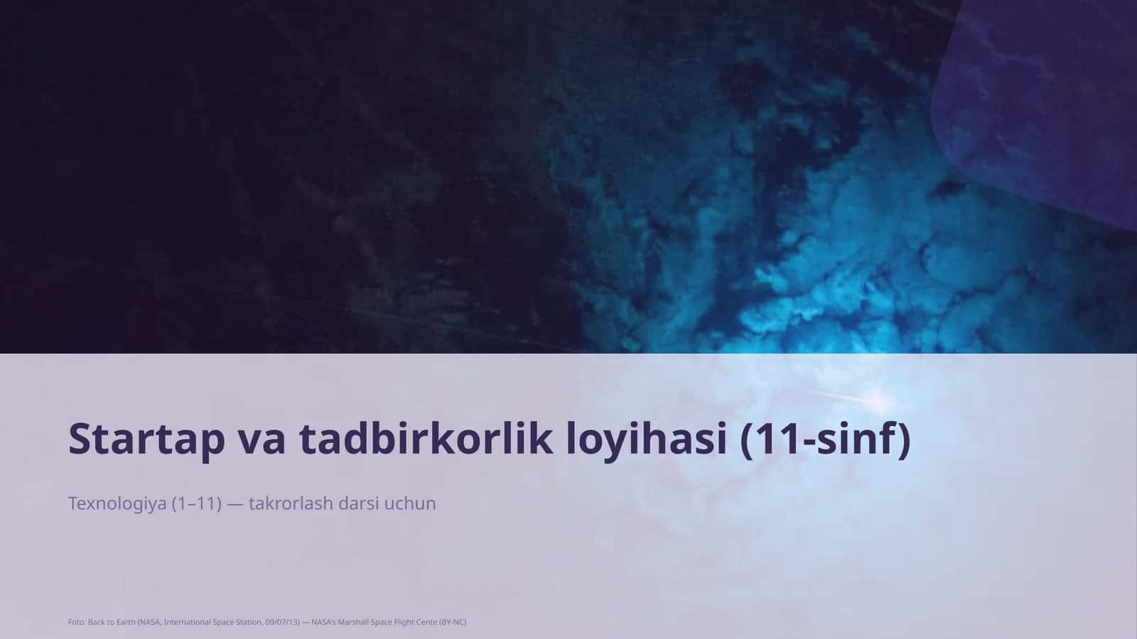 Startap va tadbirkorlik loyihasi (11-sinf) 1