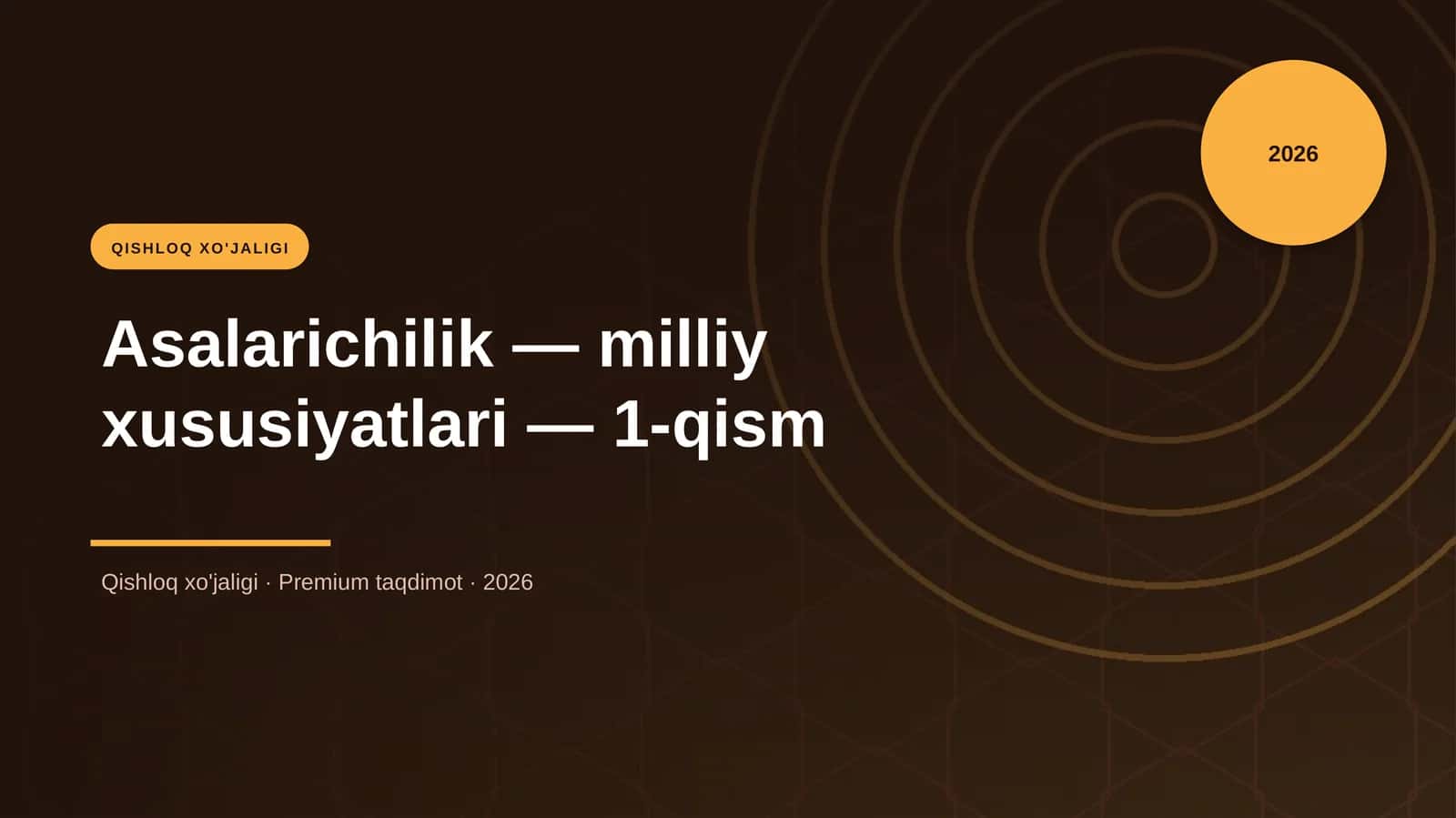 Asalarichilik — milliy xususiyatlari — 1-qism 1