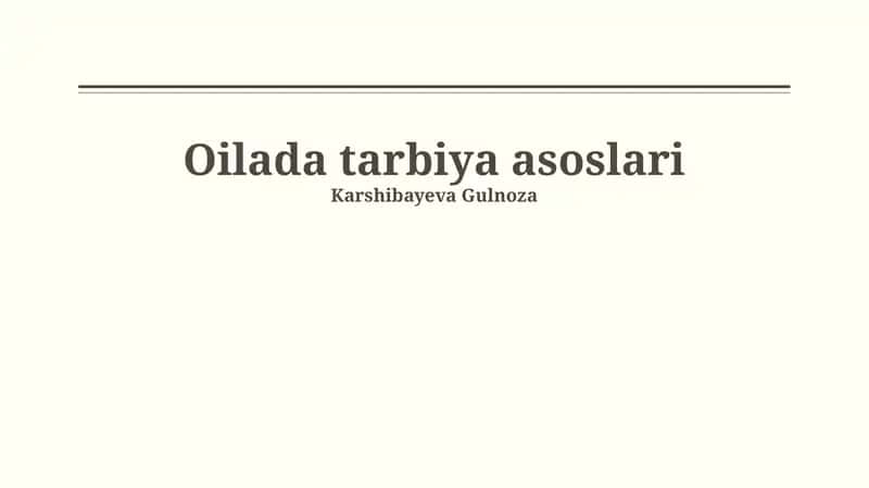 Oilada tarbiya asoslari 1