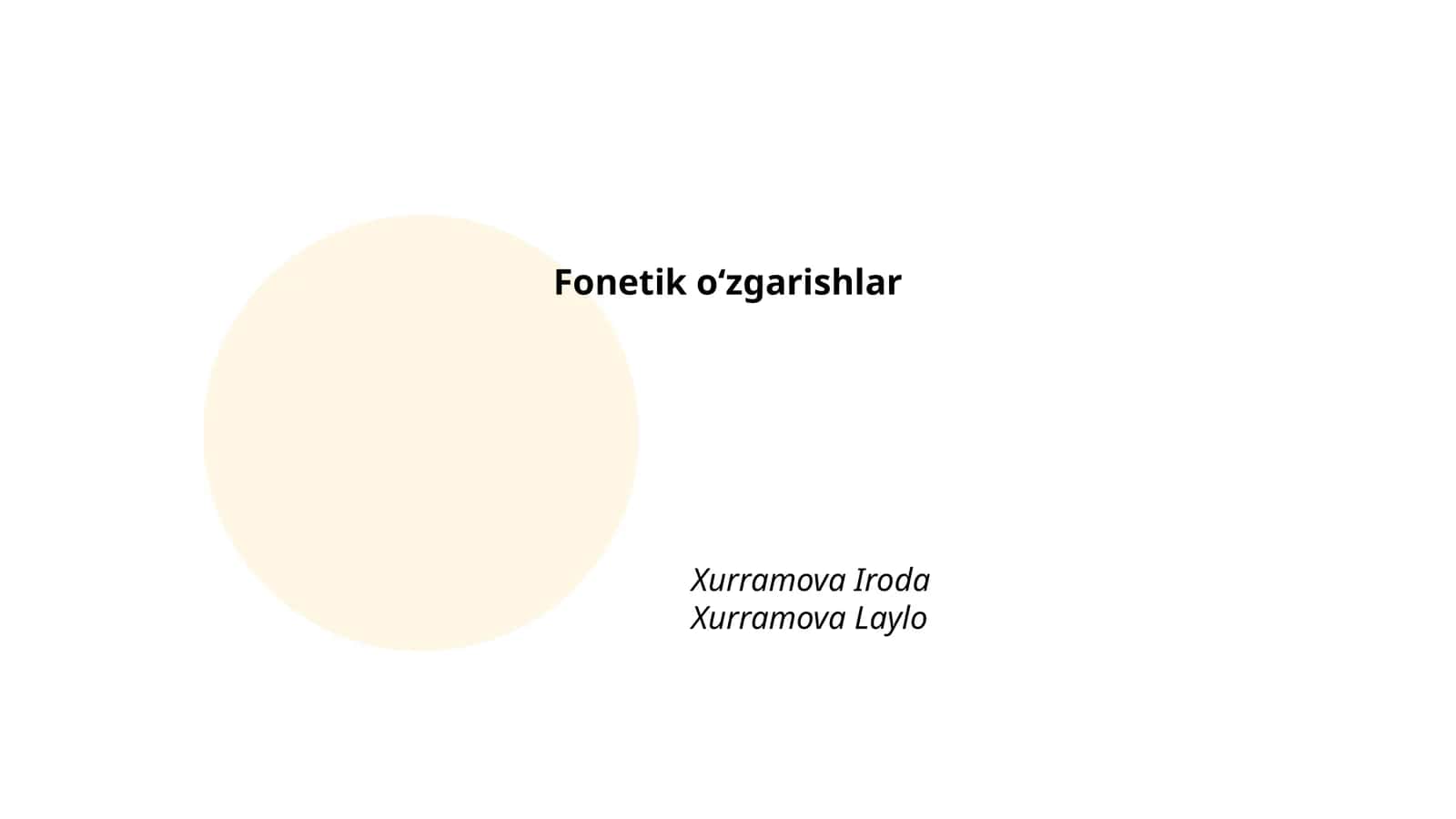 Fonetik oʻzgarishlar 1